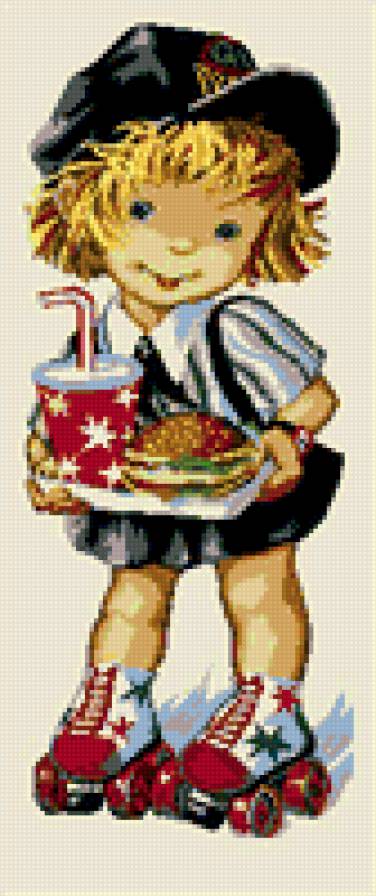 девочка на роликах - гавроши, дети - предпросмотр