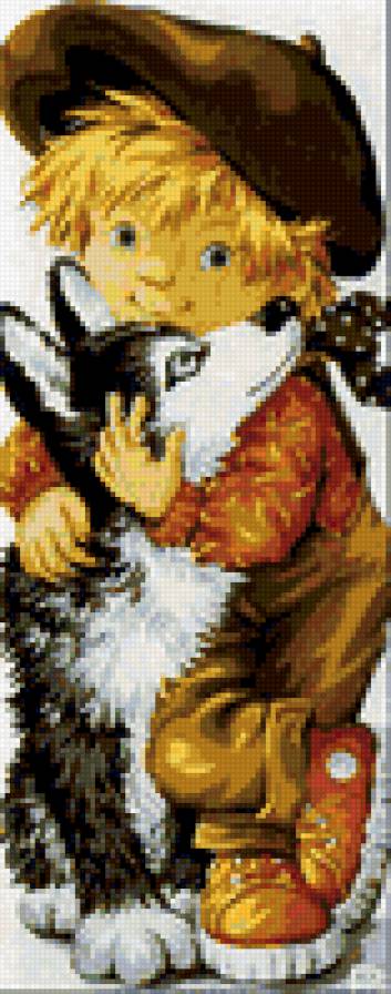 мальчик с собакой - дети, гавроши. - предпросмотр