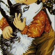 Оригинал схемы вышивки «мальчик с собакой» (№247492)
