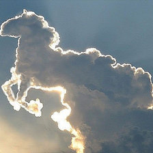 Схема вышивки «облака,белогривая лошадка»