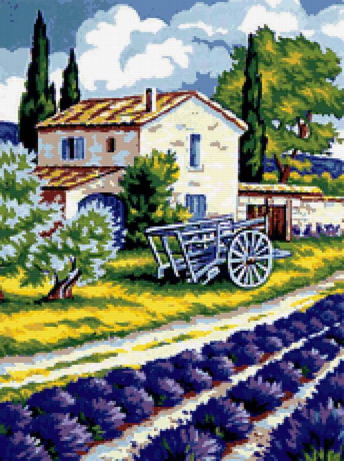 лаванда - лаванда. пейзаж. прованс. франция. телега - предпросмотр