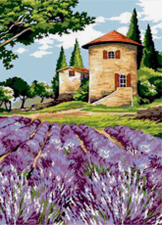 лаванда - лаванда. прованс. франция. ротонда. пейзаж. - предпросмотр