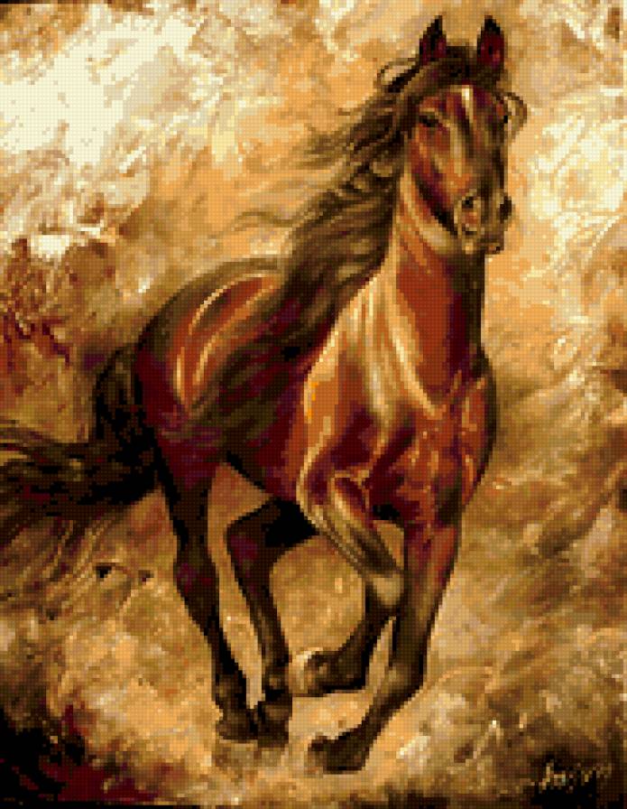 лошадка - искусство, живопись, животные, картины, лошади - предпросмотр
