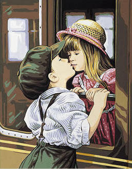 первый поцелуй - поцелуй. дети. поезд - оригинал