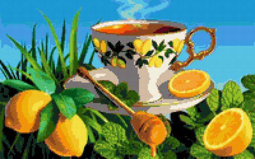 ЧАШКА ЧАЯ - натюрморт чашка лимон - предпросмотр