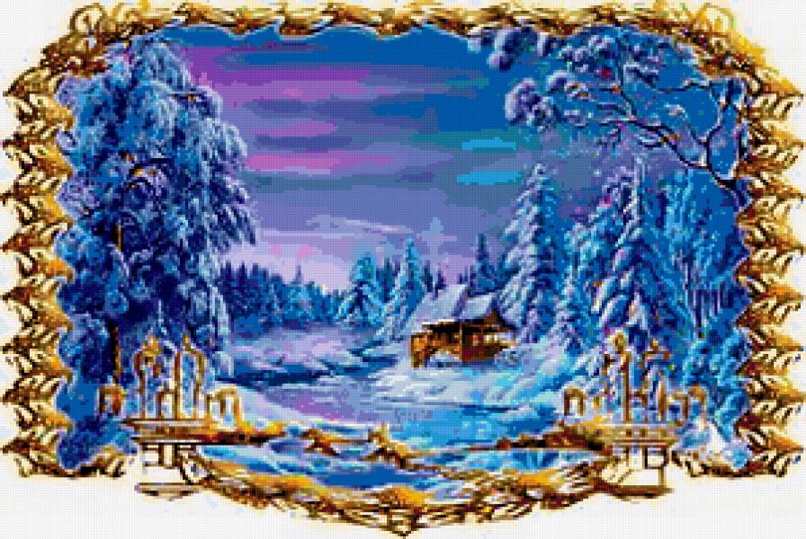 Зима. - зима, природа, дом - предпросмотр