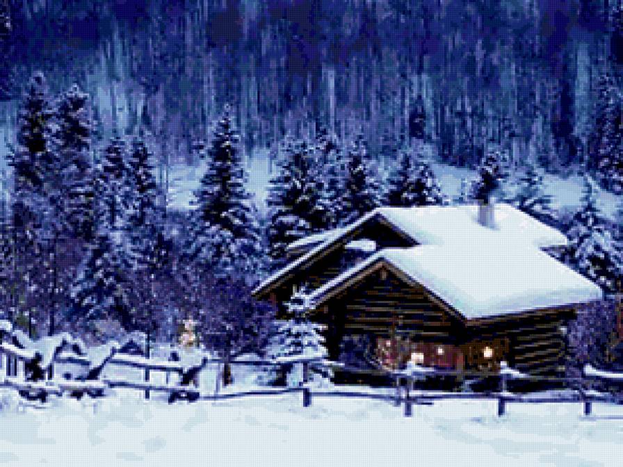 Зима, - зима, дом, природа - предпросмотр
