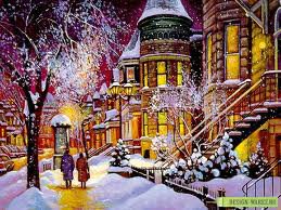 Зимний вечер. - дома.природа, зима - оригинал