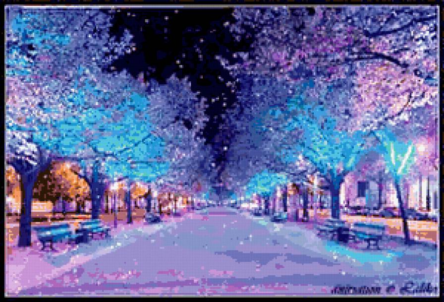 Зимний вечер. - пейзаж, вечер, зима, природа - предпросмотр