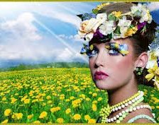 Схема вышивки «Девушка лето.»