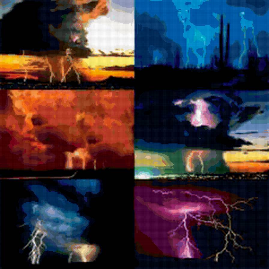 стихии - стихии, погода, небо, молния - предпросмотр