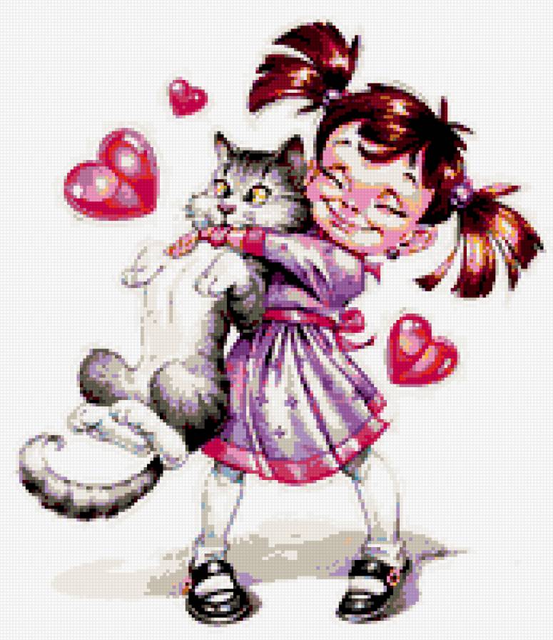 девочка с кошкой - дети, кошки - предпросмотр