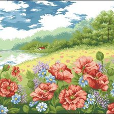 Схема вышивки «маковое поле»