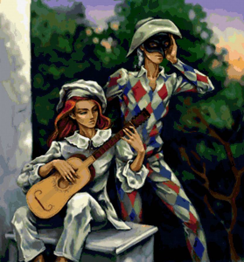 маски - маска. маскарад. арлекин. пьеро. карнавал - предпросмотр