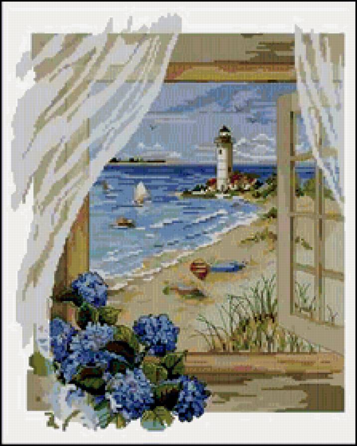 Вид из окна - пейзаж, море - предпросмотр