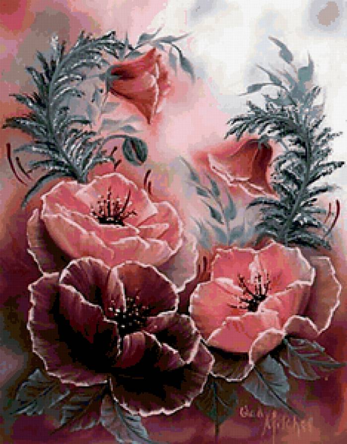 БУКЕТ - акварельные маки, цветы, маки - предпросмотр