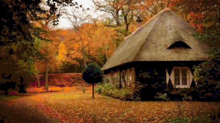 №249804 - дом, пейзаж, лес, осень, природа - предпросмотр