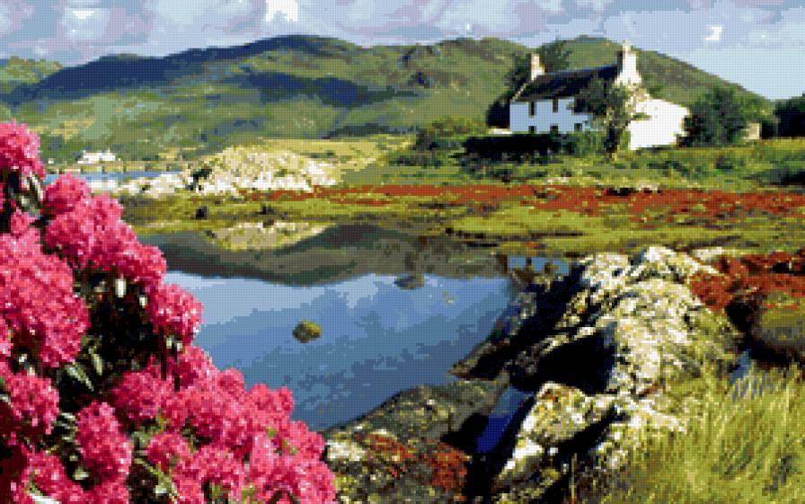 Домик у озера - дом, озеро - предпросмотр