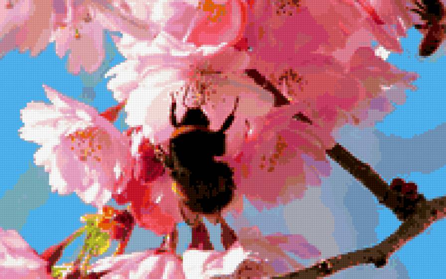 Пчела на цветке - пчела - предпросмотр
