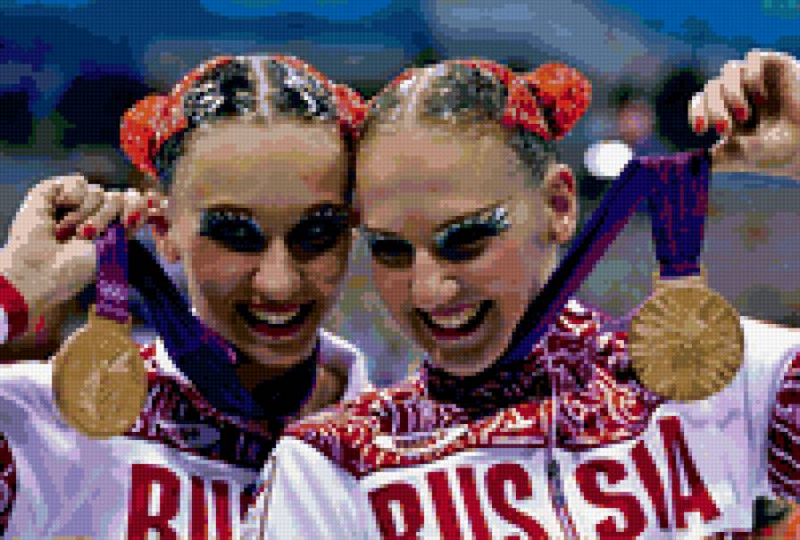 Наталья Ищенко и Светлана Ромашина - синхронное плавание, олимпийские игры, водные виды спорта, спорт - предпросмотр