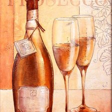 Оригинал схемы вышивки «Шампанское и бокалы» (№250013)