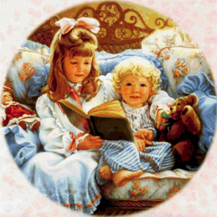 Старшая сестра - дети, винтаж - предпросмотр