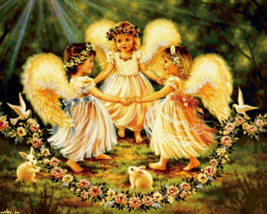 Танцующие ангелочки - ангелы, дети - предпросмотр