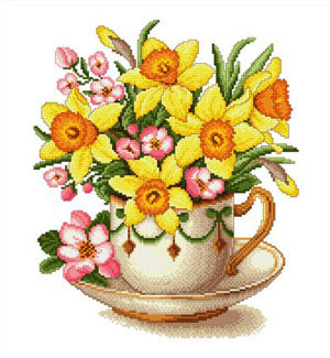 №250398 - чашка, картинка, цветы - оригинал