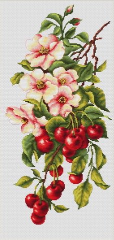 Композиция с вишней - панно, для кухни, фрукты - оригинал