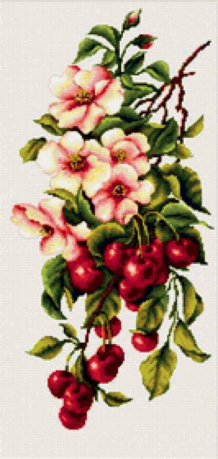 Композиция с вишней - панно, для кухни, фрукты - предпросмотр