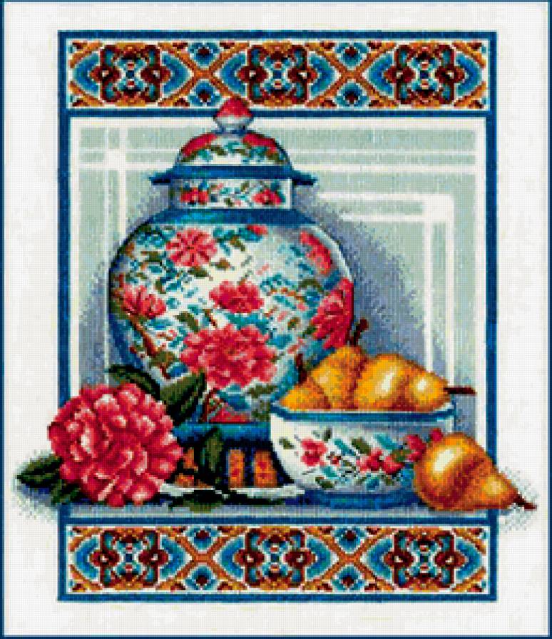 Китайский фарфор - для кухни, натюрморт, фрукты - предпросмотр