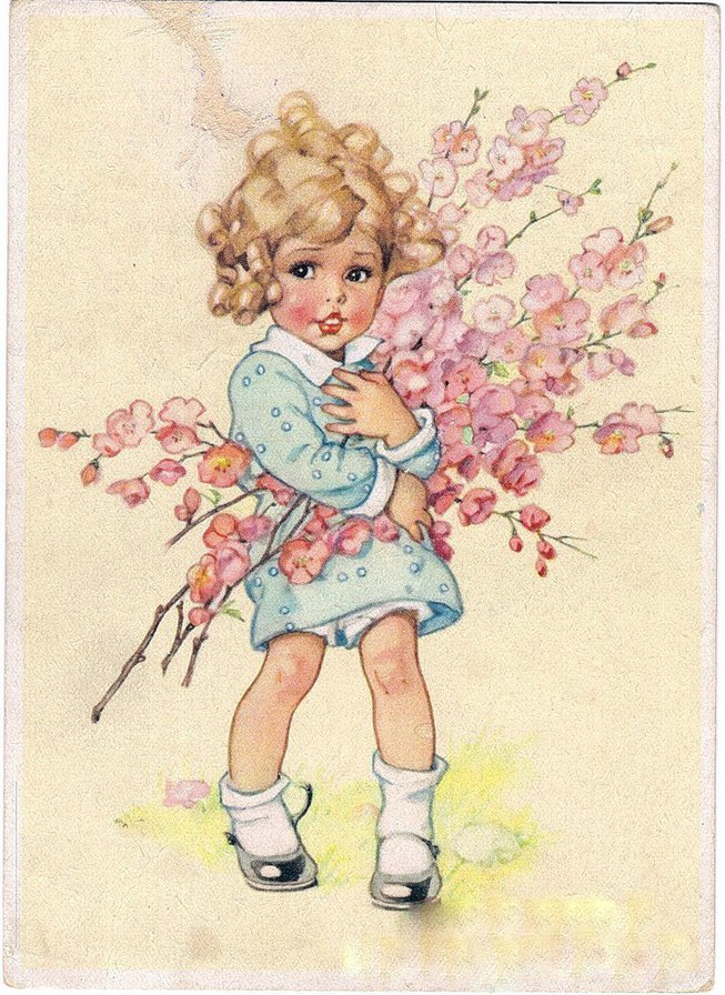 старые немецкие открытки - открытки, дети - оригинал