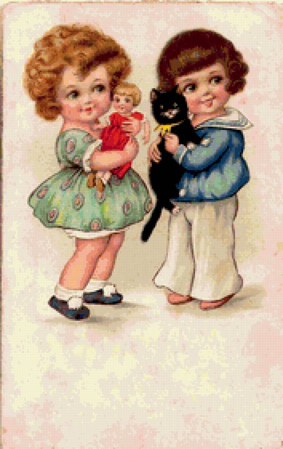 старые открытки - дети, винтаж - предпросмотр