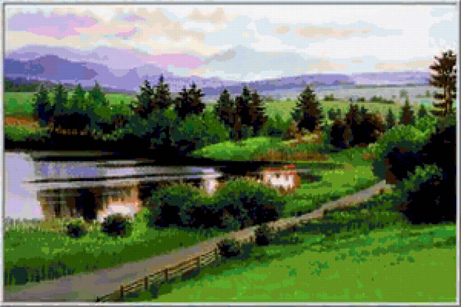 №250508 - пейзаж, лето, природа, река - предпросмотр