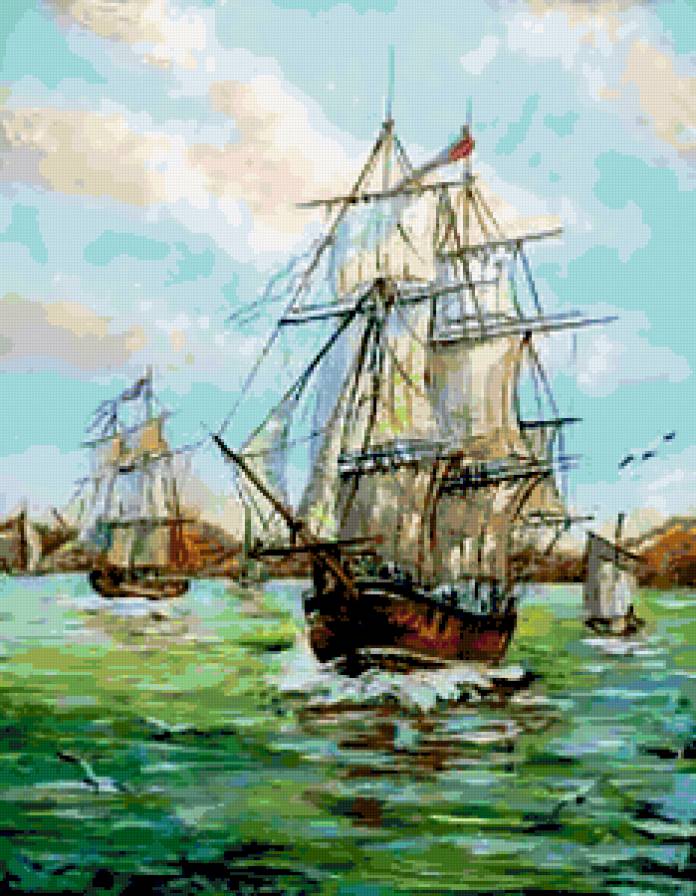 №250511 - парусник, море, корабли - предпросмотр