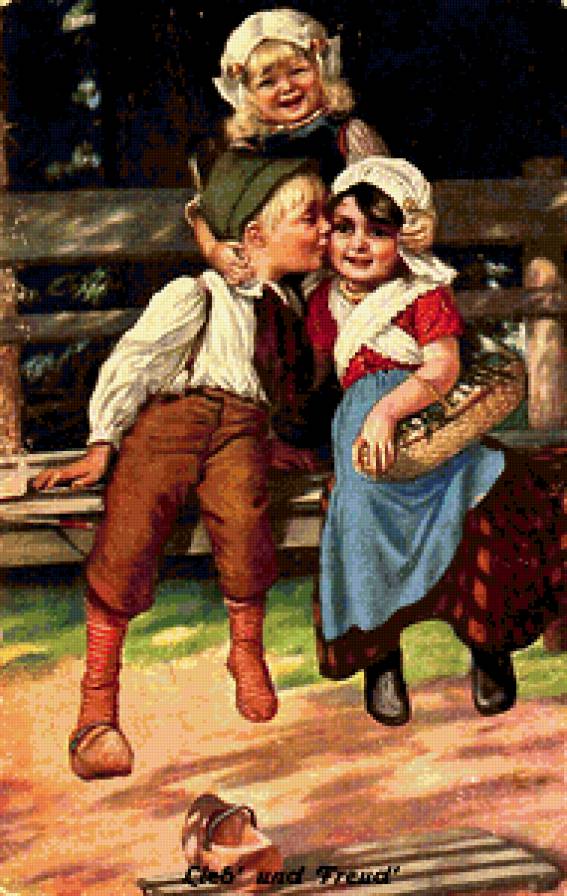 старые открытки - винтаж, дети - предпросмотр