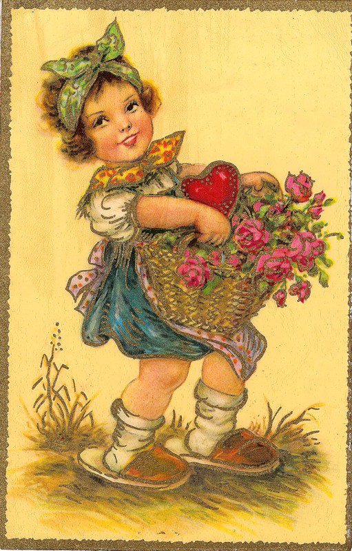 старые открытки - винтаж, дети - оригинал