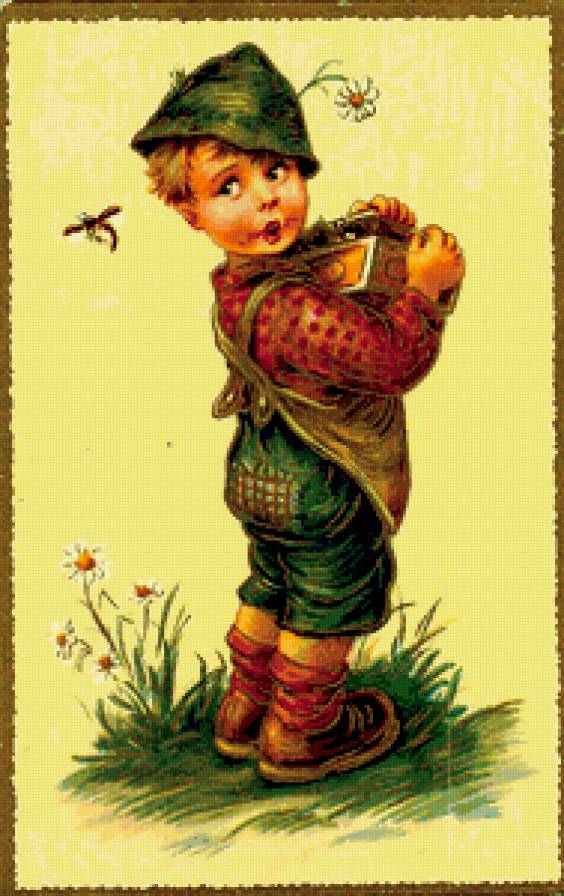 старые открытки - открытки, дети - предпросмотр