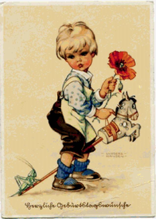 старые немецкие открытки - открытки, дети - предпросмотр