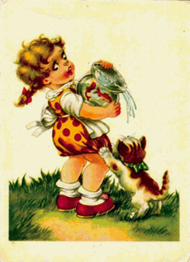 старые открытки - открытки, дети - предпросмотр