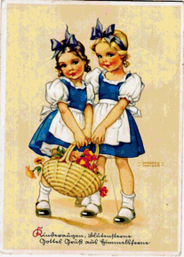 старые открытки - открытки, дети - предпросмотр