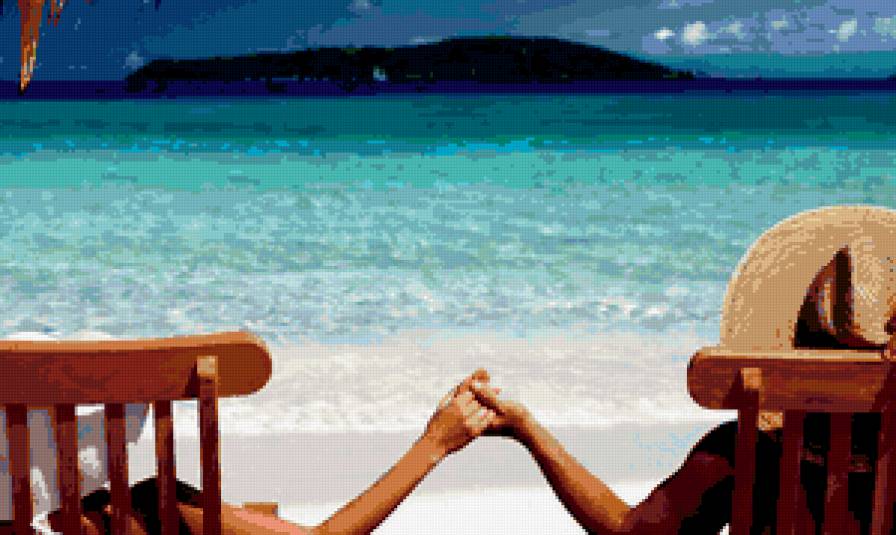 Двое на пляже - море, пляж, двое - предпросмотр