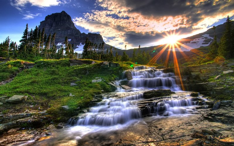 Водопад - пейзаж, водопад, природа - оригинал