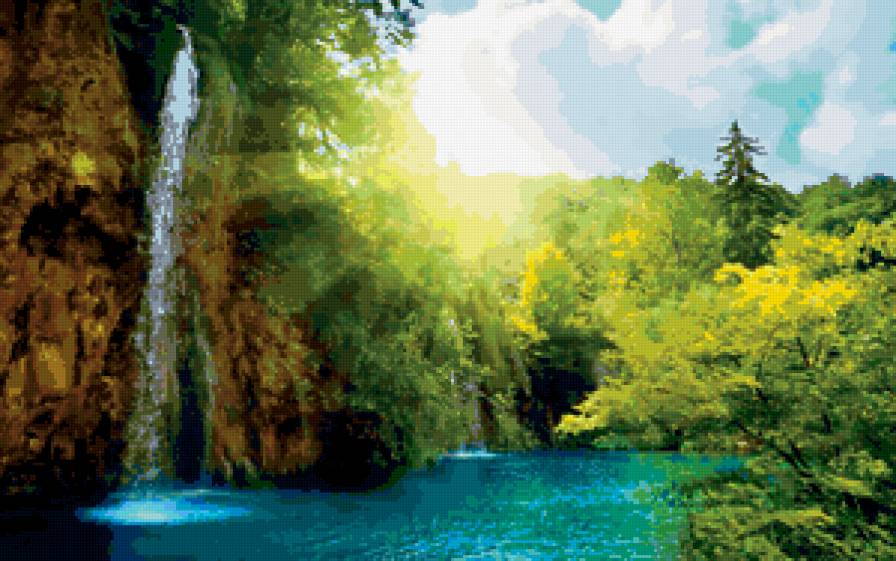 Водопад - пейзаж, природа, водопад - предпросмотр