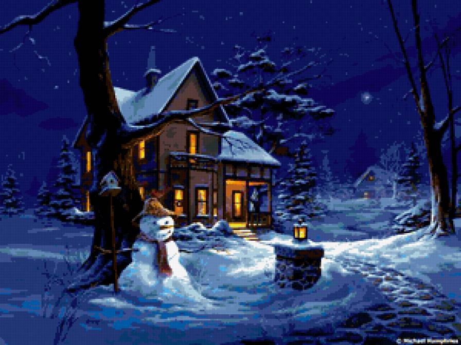 Снеговик - природа, снег, зима, снеговик - предпросмотр