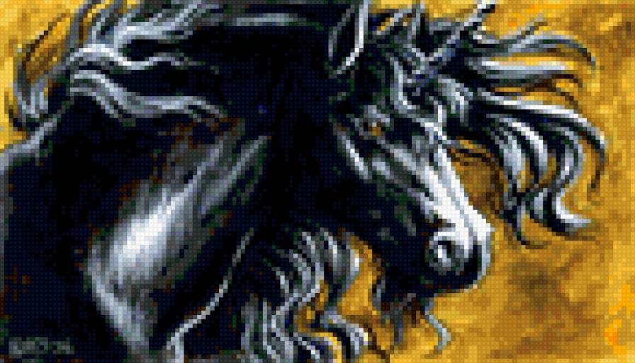 Черный единорог - черный единорог - предпросмотр