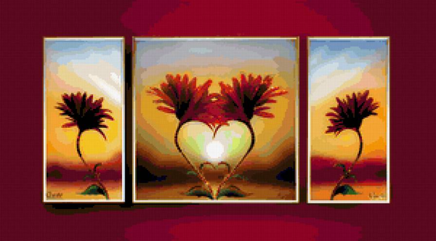 Триптих - цветы, любовь, триптих - предпросмотр