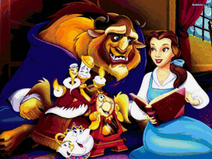 Принцесса и чудовище - герои мультика, бел, мультики - предпросмотр