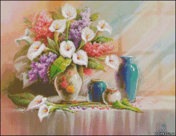 каллы - натюрморт картина каллы ваза цветы - оригинал