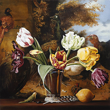 тюльпаны - натюрморт картина ваза тюльпаны цветы - оригинал